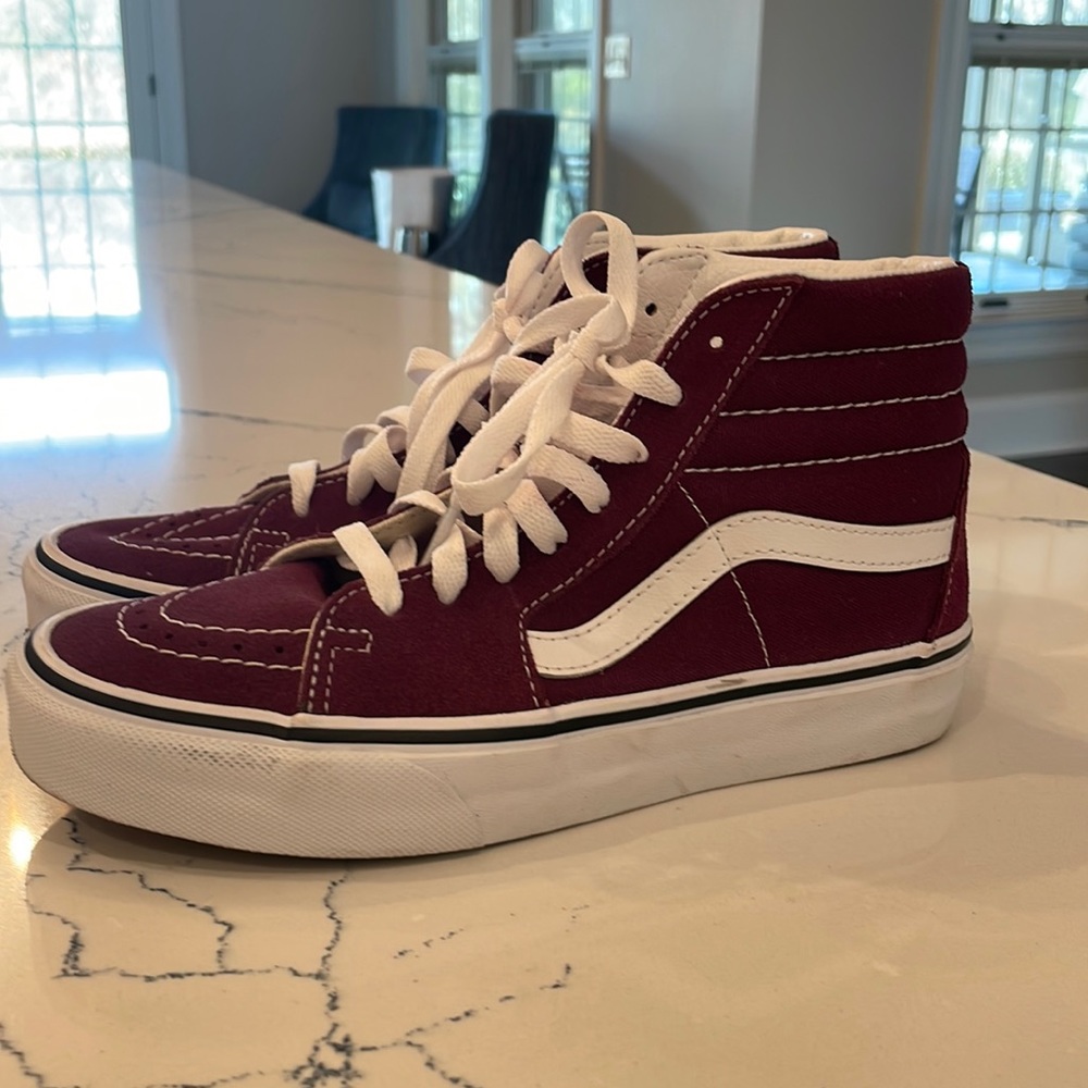 Vans high tops, women size 6, purple